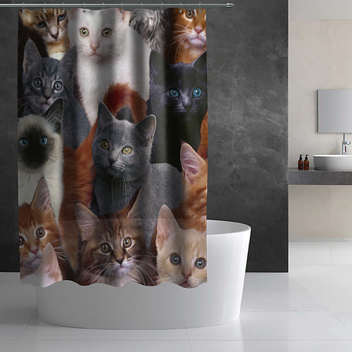 Шторка для ванной КОТЯТКИ / 3D-принт – фото 2
