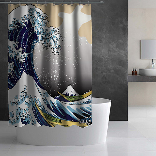 Шторка для ванной The great wave off kanagawa / 3D-принт – фото 2