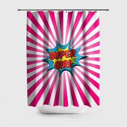Шторка для душа Super Girl, цвет: 3D-принт
