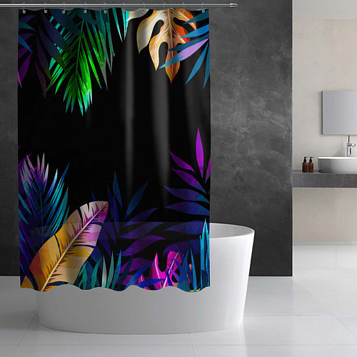 Шторка для ванной Тропическая Ночь / 3D-принт – фото 2