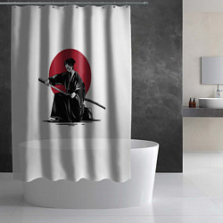 Шторка для душа Японский самурай Z, цвет: 3D-принт — фото 2