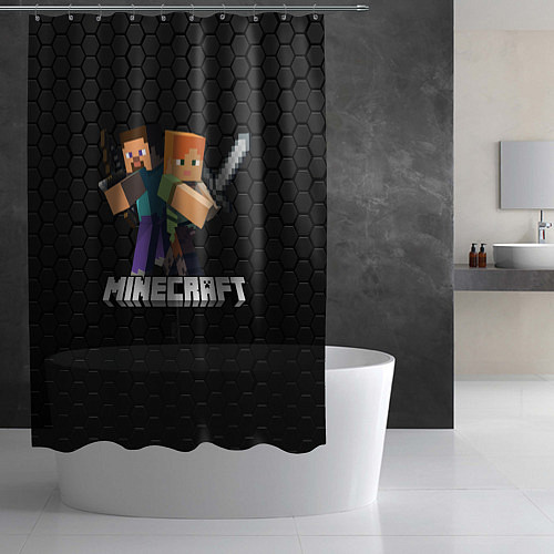 Шторка для ванной MINECRAFT МАЙНКРАФТ / 3D-принт – фото 2