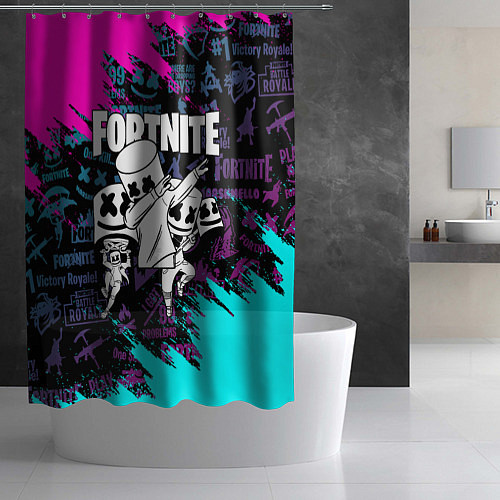 Шторка для ванной FORTNITE x MARSHMELLO / 3D-принт – фото 2