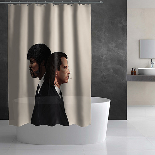 Шторка для ванной Криминальное чтиво / 3D-принт – фото 2