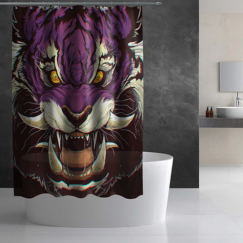 Шторка для ванной Маска тигра Ханья / 3D-принт – фото 2
