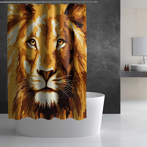 Шторка для ванной Взгляд льва / 3D-принт – фото 2