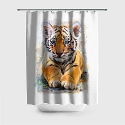 Шторка для душа Tiger Art, цвет: 3D-принт