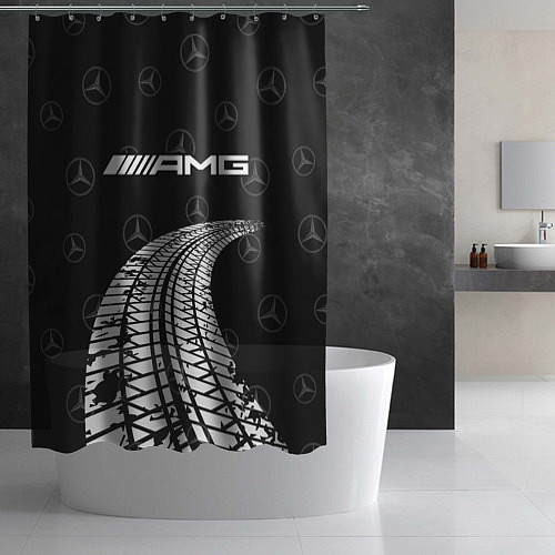 Шторка для ванной MERCEDES МЕРСЕДЕС / 3D-принт – фото 2