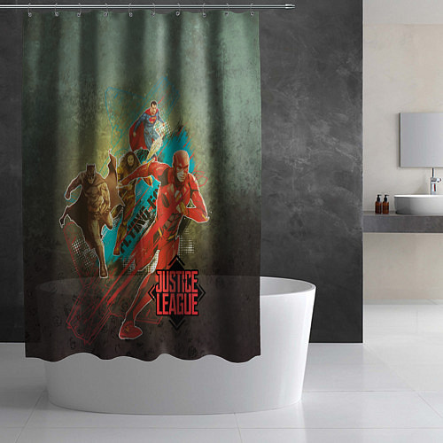 Шторка для ванной Лига справедливости / 3D-принт – фото 2