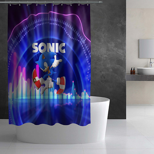Шторка для ванной SONIC СОНИК / 3D-принт – фото 2