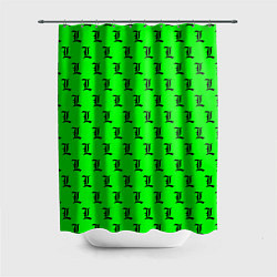 Шторка для душа Эл паттерн зеленый, цвет: 3D-принт