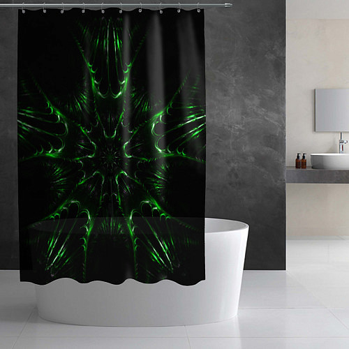 Шторка для ванной Зелёное Очарование / 3D-принт – фото 2