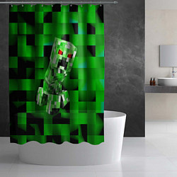 Шторка для душа Minecraft creeper, цвет: 3D-принт — фото 2
