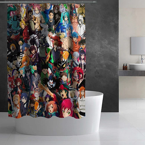 Шторка для ванной Аниме персонажи / 3D-принт – фото 2