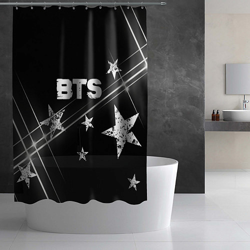 Шторка для ванной BTS бойбенд Stars / 3D-принт – фото 2