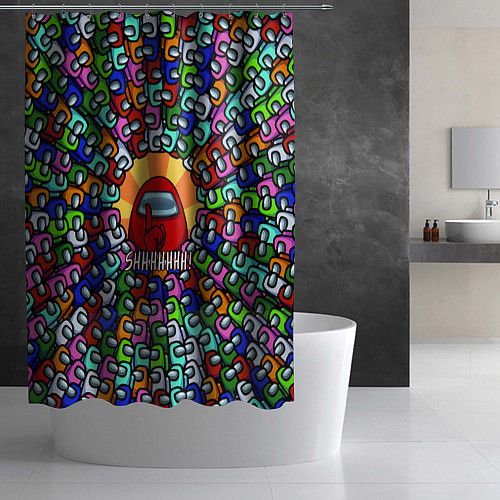 Шторка для ванной Among Us SHHHHHHH! / 3D-принт – фото 2