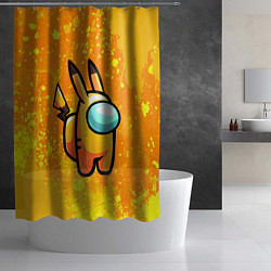 Шторка для душа AMONG US - Pikachu, цвет: 3D-принт — фото 2