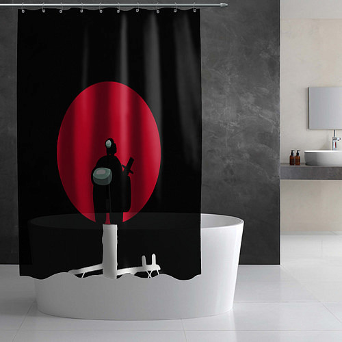 Шторка для ванной Among Us X ИТАЧИ НАРУТО / 3D-принт – фото 2