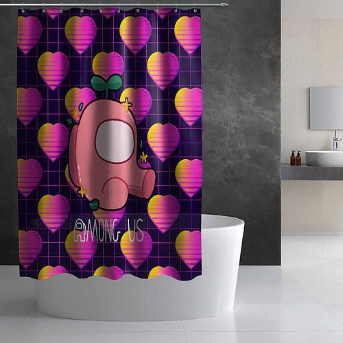 Шторка для ванной Among Us Girl / 3D-принт – фото 2