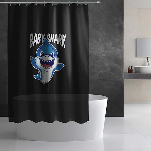 Шторка для ванной Baby shark / 3D-принт – фото 2