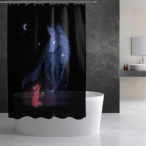 Шторка для ванной Лиса и ее дух / 3D-принт – фото 2