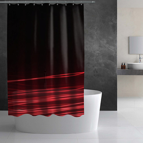 Шторка для ванной Красное и Черное / 3D-принт – фото 2