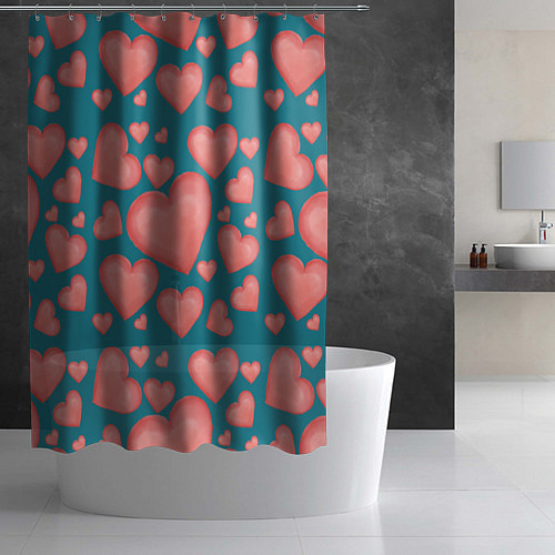 Шторка для ванной Любовь / 3D-принт – фото 2