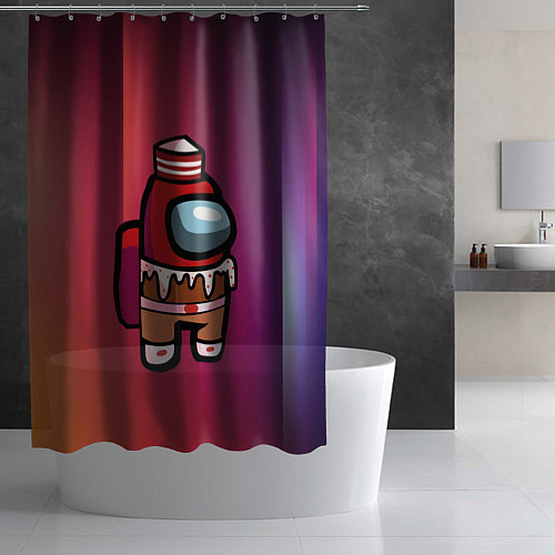 Шторка для ванной Among Us Сладкий Z / 3D-принт – фото 2