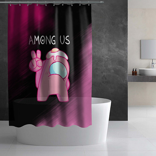 Шторка для ванной AMONG US - Милота / 3D-принт – фото 2