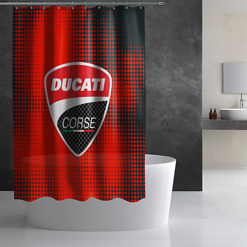 Шторка для ванной Ducati Corse logo / 3D-принт – фото 2