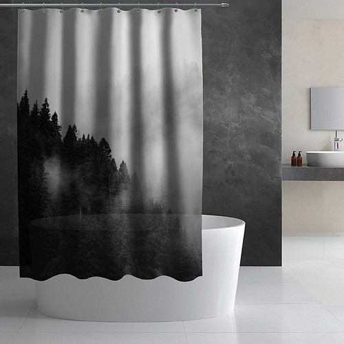 Шторка для ванной Природа - Лес / 3D-принт – фото 2