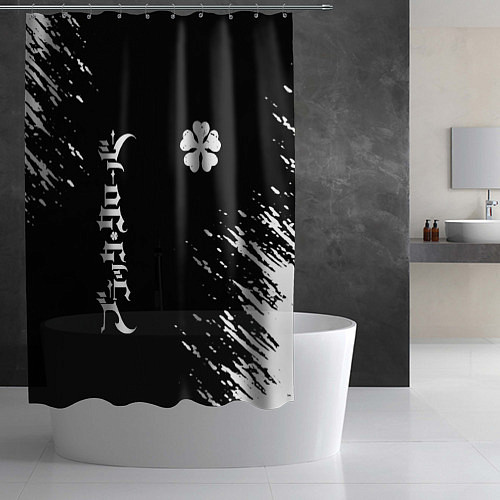 Шторка для ванной Черный клевер / 3D-принт – фото 2