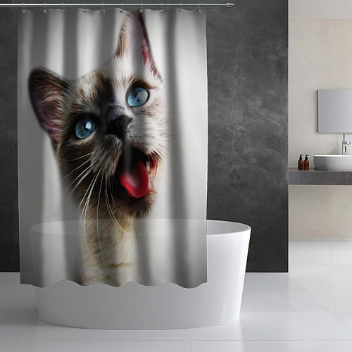 Шторка для ванной Котик / 3D-принт – фото 2