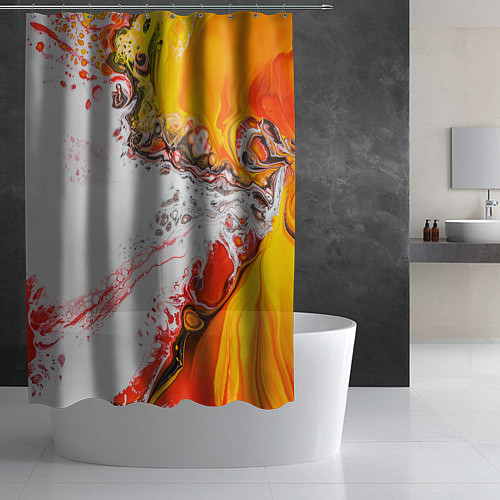 Шторка для ванной Рисунок желтой краской / 3D-принт – фото 2