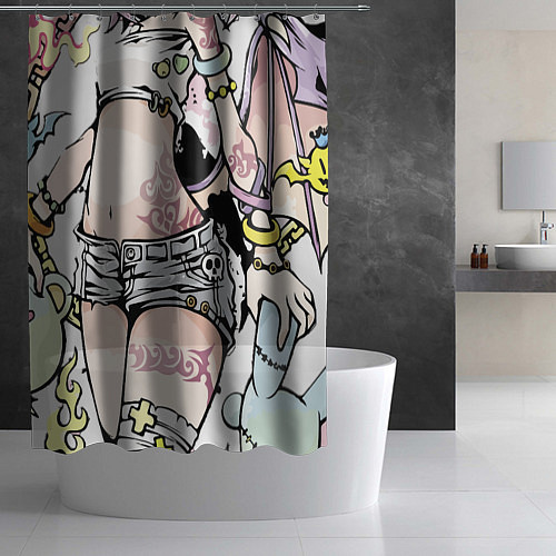 Шторка для ванной Аниме - девочка / 3D-принт – фото 2