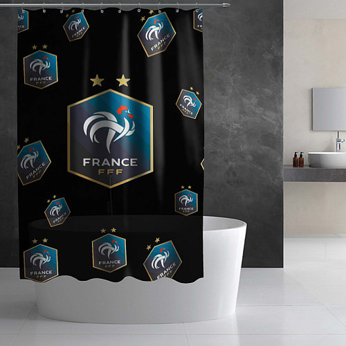 Шторка для ванной Сборная Франции / 3D-принт – фото 2