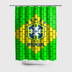 Шторка для душа Сборная Бразилии, цвет: 3D-принт