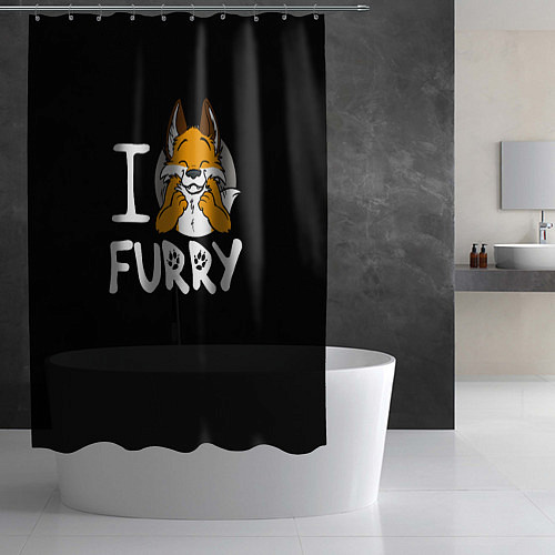 Шторка для ванной I love furry / 3D-принт – фото 2