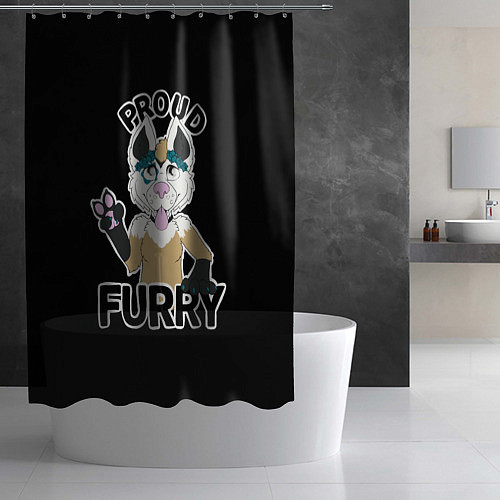 Шторка для ванной Furry wolf / 3D-принт – фото 2