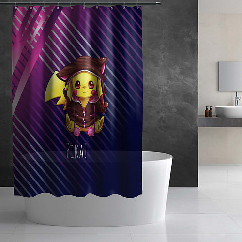 Шторка для ванной Пикачу в костюме / 3D-принт – фото 2