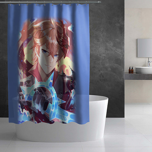 Шторка для ванной ТАРТАЛЬЯ ГЕНШИН ИМПАКТ / 3D-принт – фото 2