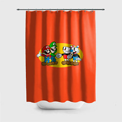 Шторка для душа CupHead x Mario, цвет: 3D-принт