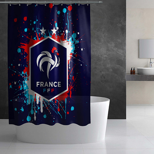 Шторка для ванной Сборная Франции / 3D-принт – фото 2