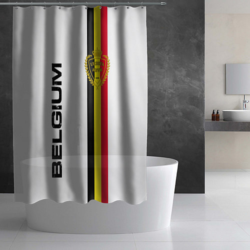Шторка для ванной СБОРНАЯ БЕЛЬГИИ / 3D-принт – фото 2