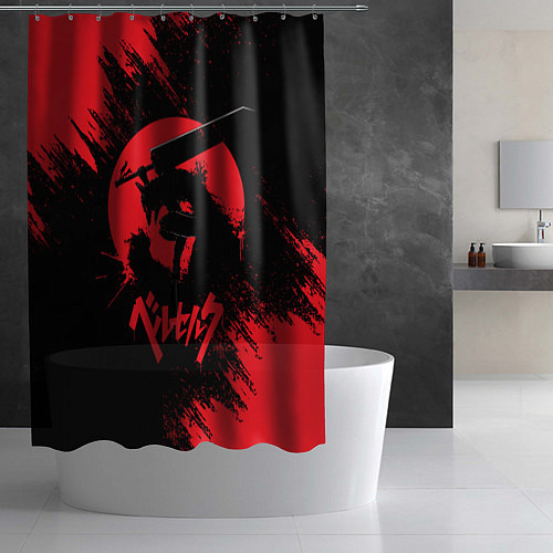 Шторка для ванной BERSERK red краска / 3D-принт – фото 2