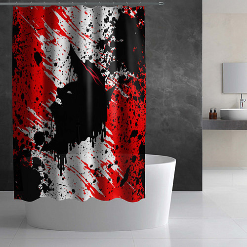 Шторка для ванной БЕРСЕРК краска брызги / 3D-принт – фото 2