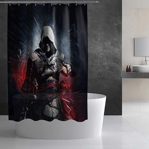 Шторка для ванной Assassins Creed 4: Black Flag / 3D-принт – фото 2