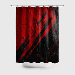 Шторка для душа Красное чёрное 3D, цвет: 3D-принт