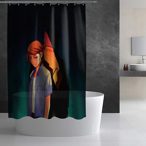 Шторка для ванной Анимационные Элли и Джоел / 3D-принт – фото 2