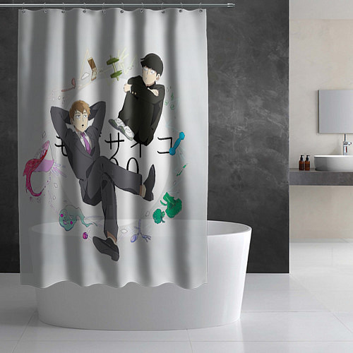 Шторка для ванной Моб и учитель Рейген Аратака / 3D-принт – фото 2